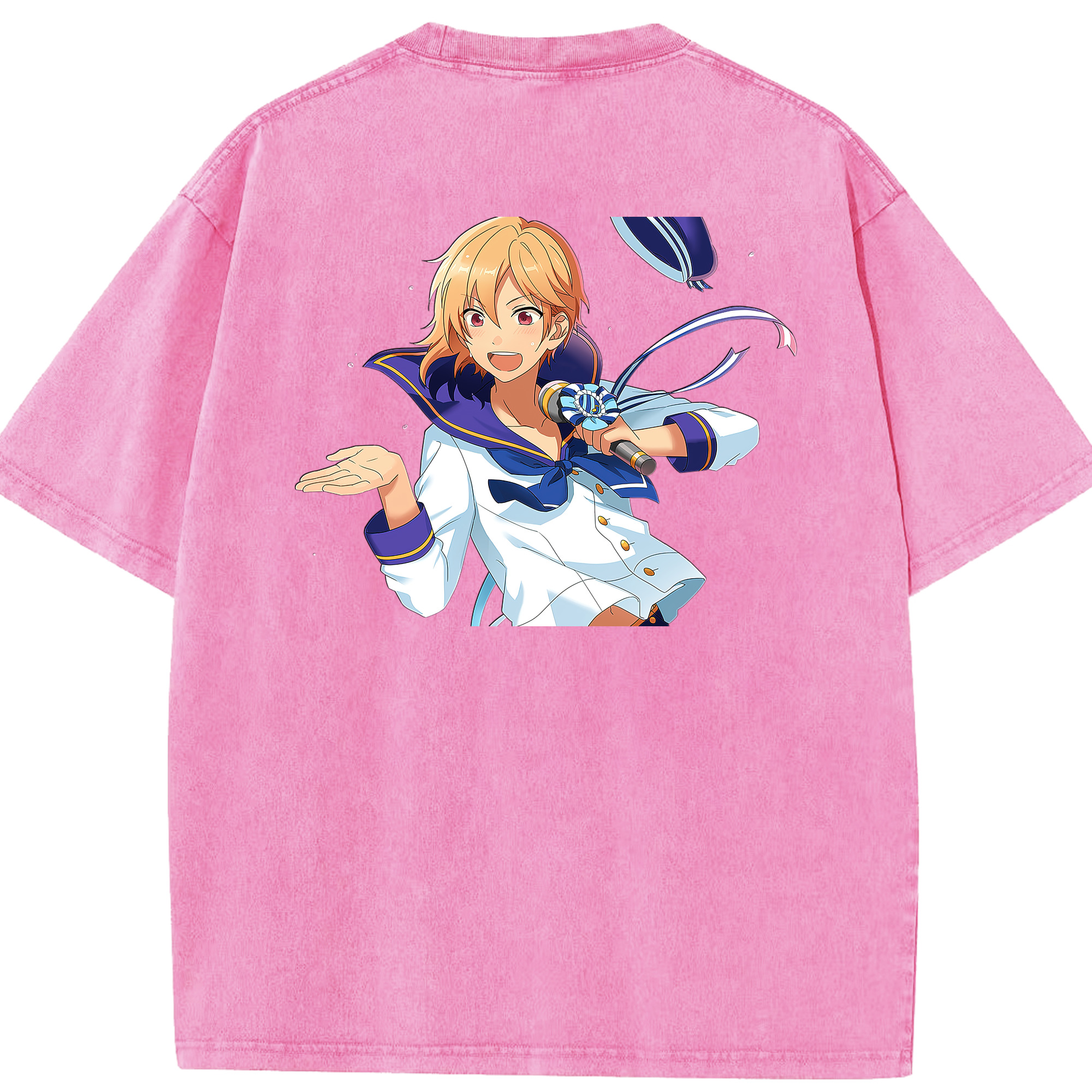 （画像用） あんさんぶるスターズ! Ensemble Stars 綿100% ヴィンテージ風 半袖Tシャツ（背面プリント）